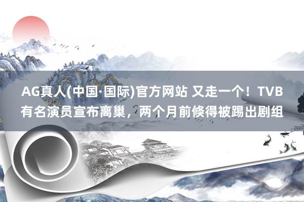 AG真人(中国·国际)官方网站 又走一个！TVB有名演员宣布离巢，两个月前倏得被踢出剧组