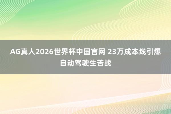 AG真人2026世界杯中国官网 23万成本线引爆自动驾驶生苦战