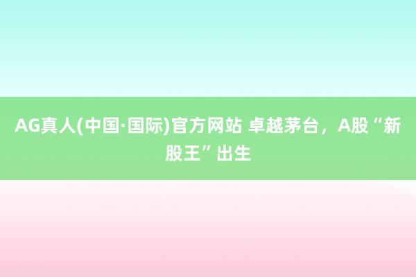 AG真人(中国·国际)官方网站 卓越茅台，A股“新股王”出生
