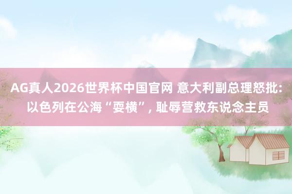 AG真人2026世界杯中国官网 意大利副总理怒批: 以色列在公海“耍横”， 耻辱营救东说念主员