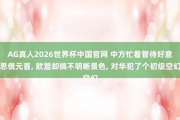 AG真人2026世界杯中国官网 中方忙着管待好意思俄元首， 欧盟却搞不明晰景色， 对华犯了个初级空幻